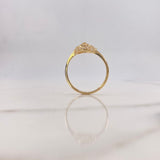 Anillo Oso 2gr / T7 1/4 / Circones Blancos Verdes Oro Amarillo $