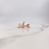 Dije Love 1.2gr / 2cm / Circones Blancos Fucsias Oro Amarillo $