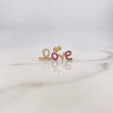 Dije Love 1.2gr / 2cm / Circones Blancos Fucsias Oro Amarillo $