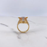 Anillo Toro 8.25gr / T9 1/4 / Circones Blancos Fucsias Oro Amarillo $