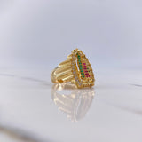 Anillo Virgen Guadalupe 6.3gr / T7 1/4 / Circones Blancos-Fucsias-Verdes Oro Amarillo $