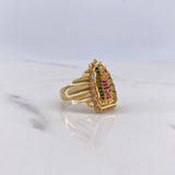 Anillo Virgen Guadalupe 7.8gr / T7 1/2 / Circones Blancos-Fucsias-Verdes Oro Amarillo $