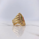 Anillo Virgen Guadalupe 10.4gr / T8 1/4 / Circones Blancos-Fucsias-Verdes Oro Amarillo $