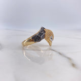 Anillo Aguila 8gr / T10 1/2 / Circones Blancos Negros Dos Oros Amarillo Blanco $