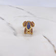 Anillo Rana 7gr / T6 3/4 / Circones Morados-Azules-Blancos Oro Amarillo $