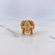 Anillo Rana 6.85gr / T7 3/4 / Circones Naranjas Blancos Oro Amarillo $