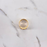 Anillo Sello Hélice 8.25gr / T8 1/2 / Circones Blancos Tres Oros $