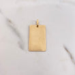 Dije Placa Rectangular Lisa 3.05gr / 3.5cm / 18mm*30mm Bordes Diamantados Oro Amarillo $