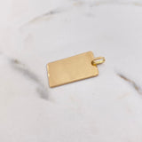 Dije Placa Rectangular 3.5gr / 3.5cm / 18mm-30mm Bordes Diamantados Oro Amarillo &