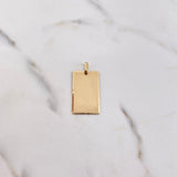 Dije Placa Rectangular Lisa 3.4gr / 3.5cm / 18mm*30mm Bordes Diamantados Oro Amarillo $