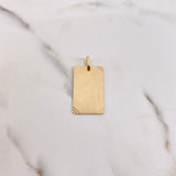 Dije Placa Rectangular Lisa 3.6gr / 3.5cm / 18mm*30mm Esquinas Diamantadas Oro Amarillo $