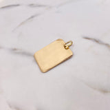 Dije Placa Rectangular Lisa 5.15gr / 3.5cm / 25mm*30mm Bordes Diamantados Oro Amarillo $