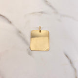 Dije Placa Rectangular Lisa 4.8gr / 3.5cm / 25mm*30mm Bordes Diamantados Oro Amarillo $