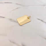 Dije Placa Rectangular 4.25gr / 3.5cm / 25mm-30mm Bordes Diamantados Oro Amarillo &