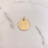 Dije Placa Circular 2.6gr / 2.3cm-3cm / Bordes Diamantados Oro Amarillo