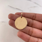 Dije Placa Circular 2.6gr / 2.3cm-3cm / Bordes Diamantados Oro Amarillo