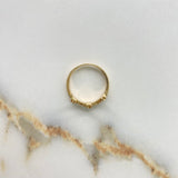 Anillo Corona Corazones 2.35gr / T6 1/2 / Circones Blancos Oro Amarillo $