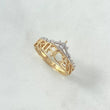 Anillo Princess 3.25gr / T6 1/4 / Circones Blancos Dos Oros Amarillo Blanco $