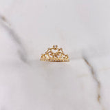 Anillo Tiara 15s 2.25gr / T6 3/4 / Circones Blancos Oro Amarillo $