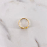 Anillo Media Luna 15s 1.75gr / T5 / Circones Blancos Oro Amarillo $