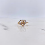 Anillo Corazon15s 2.05gr / T6 / Circones Blancos Oro Amarillo $