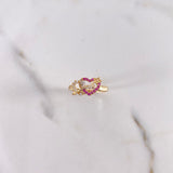 Anillo Corazones 15s 2gr / T6 / Circones Blancos Fucsias Dos Oros Amarillo Blanco $