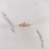 Anillo Corona Princesa 2.2gr / T7 1/4 / Circones Blancos Oro Amarillo $