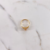 Anillo Corazon De Mar 1.95gr / T7 1/4 / Solitario Circones Blancos Rosados Oro Amarillo $