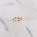 Anillo Solitario Corazónes Infinito 2.35gr / T7 1/4 / Circones Blancos Oro Amarillo $