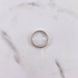 Anillo Puente Cinturon 2.1gr / T6 1/4 / Circones Blancos Oro Blanco $