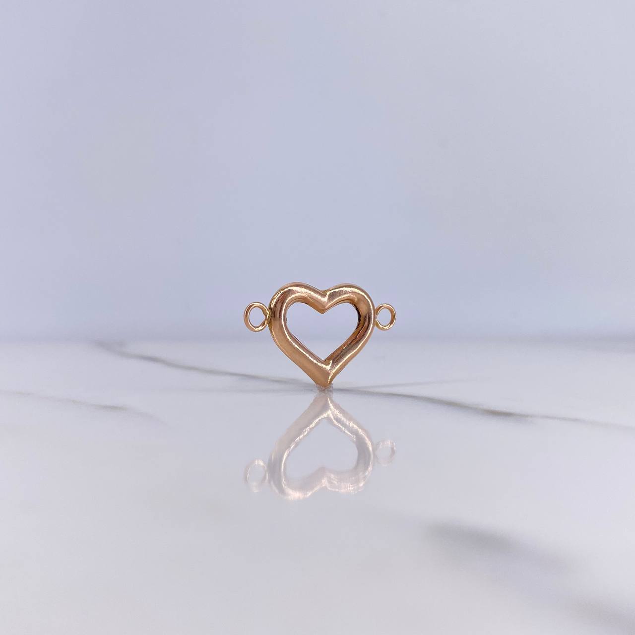 Herraje Silueta Corazón 1.1gr / 2.4cm / Liso Oro Rosa $