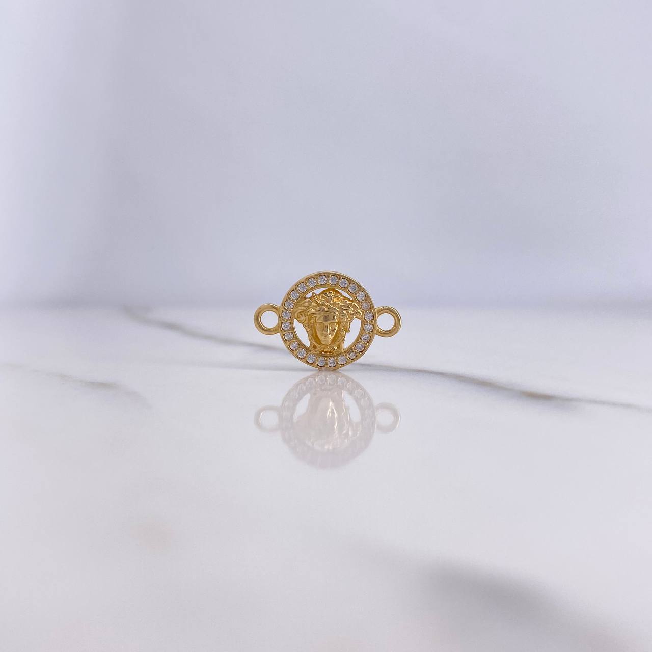 Herraje Medusa 1.35gr / 1.6cm / Circones Blancos Oro Amarillo $