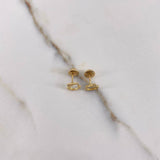 Topos Gatita 0.7gr / Circon Blanco Oro Amarillo $