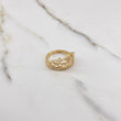 Anillo Corona Corazones 3gr / T6 3/4 / Circones Blancos Oro Amarillo $