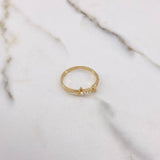 Anillo Amor 1.15gr / T5 1/2 / Circones Blancos Oro Amarillo $