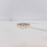 Anillo Solitario Puente 2.75gr / T7 1/2 / Circones Blancos Oro Amarillo $