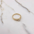 Anillo Solitario Puente 2.75gr / T7 1/2 / Circones Blancos Oro Amarillo $