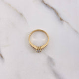 Anillo Solitario Puente 2.75gr / T7 1/2 / Circones Blancos Oro Amarillo $