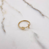 Anillo Cruz Heart 1.1gr / T5 3/4 / Circones Blancos Oro Amarillo $