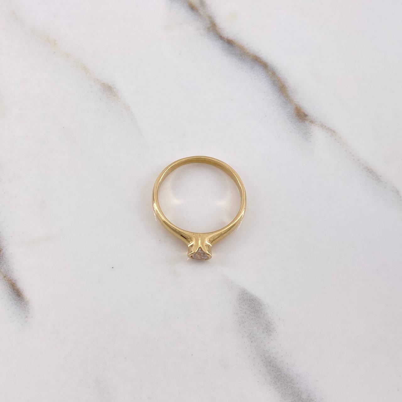 Anillo Solitario 2.45gr / T6 3/4 / Circon Blanco Oro Amarillo $