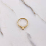 Anillo Solitario 2.45gr / T6 3/4 / Circon Blanco Oro Amarillo $