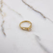 Anillo Solitario Hojas 2.2gr / T6 / Circones Blancos Oro Amarillo $