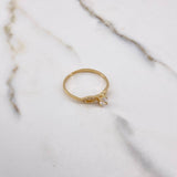 Anillo Solitario Infinito 1.75gr / T9 1/2 / Circones Blancos Oro Amarillo $