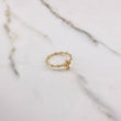 Anillo Puntos Cruz 1.7gr / T6 1/4 / Circones Blancos Oro Amarillo $