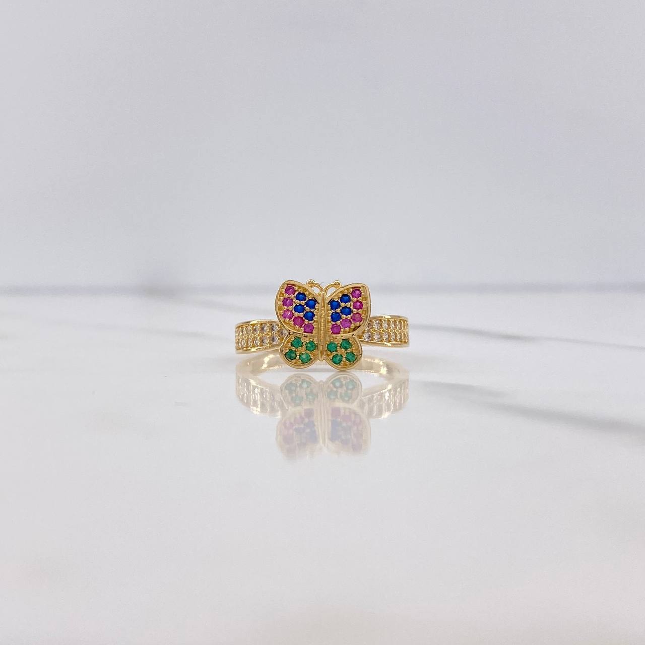 Anillo Mariposa 2.4gr / T6 1/4 / Circones Colores Oro Amarillo $