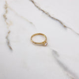 Anillo Solitario 1.7gr / T4 3/4 / Circon Blanco Oro Amarillo $