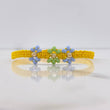 Pulsera Amarilla Balines 0.1gr / 3mm Mostacilla Lila Verde Oro Amarillo $