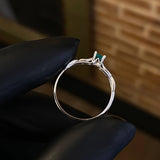 Anillo Solitario Infinito 2.15gr T6 Anillo Esmeraldas 28pts Oro Blanco (Joya)*