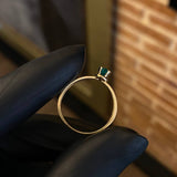 Anillo Solitario Abultado 2.15gr T6 3/4 Anillo Esmeralda 35pts Oro Amarillo (Joya)