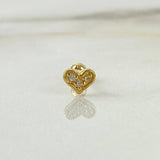 Piercing Corazon 6.5mm Diamantes 3pts Bola 3mm Oro Amarillo (Joya)